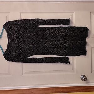 NWT Express, size S, black and silver chevron pattern mini dress
